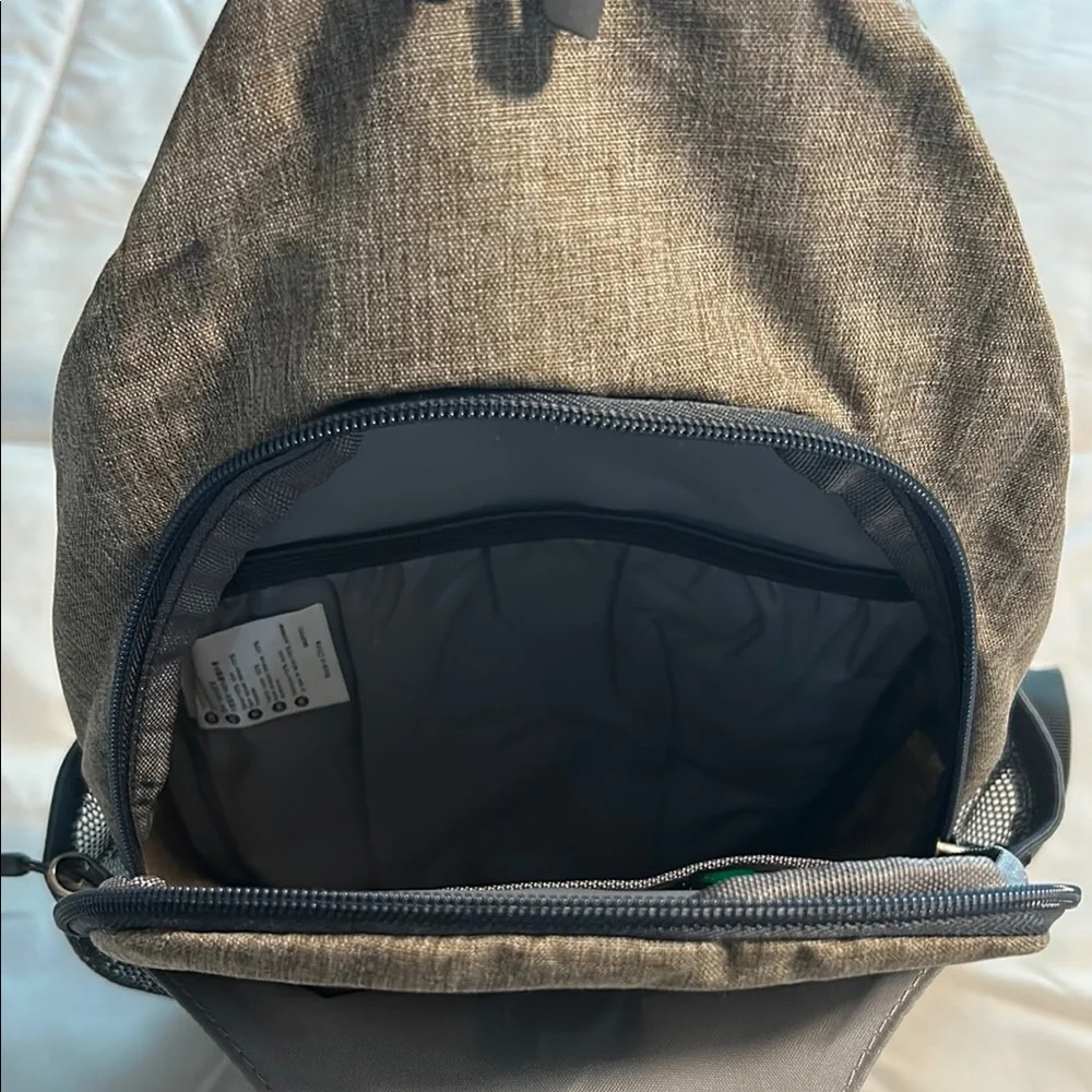 Black and Tan Crossbody Bag with Slim Profile and Minimalist Design NWOT - Picture 6 of 8